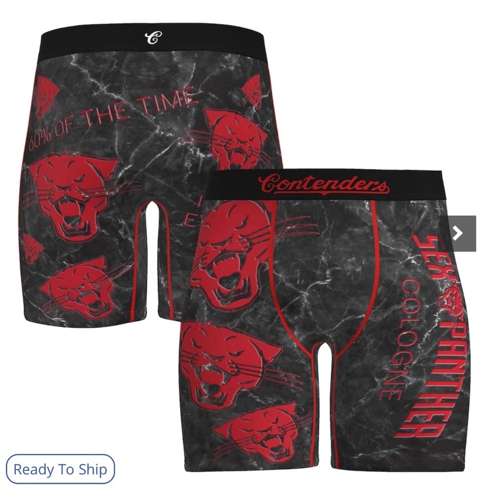 Men's Black and Red Boxer Briefs